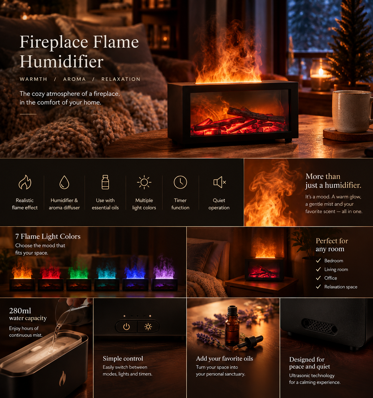 FrostFlame™-Fireplace Aroma Humidifier